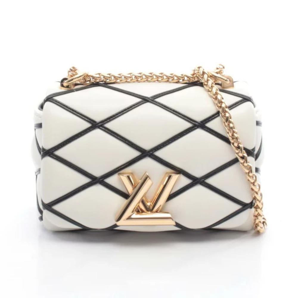 Louis Vuitton PICO Maltage Shoulder Bag Leather White Black